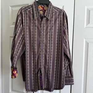 Robert Graham Rainbow Plaid Classic Fit Button Up Shirt Cotton